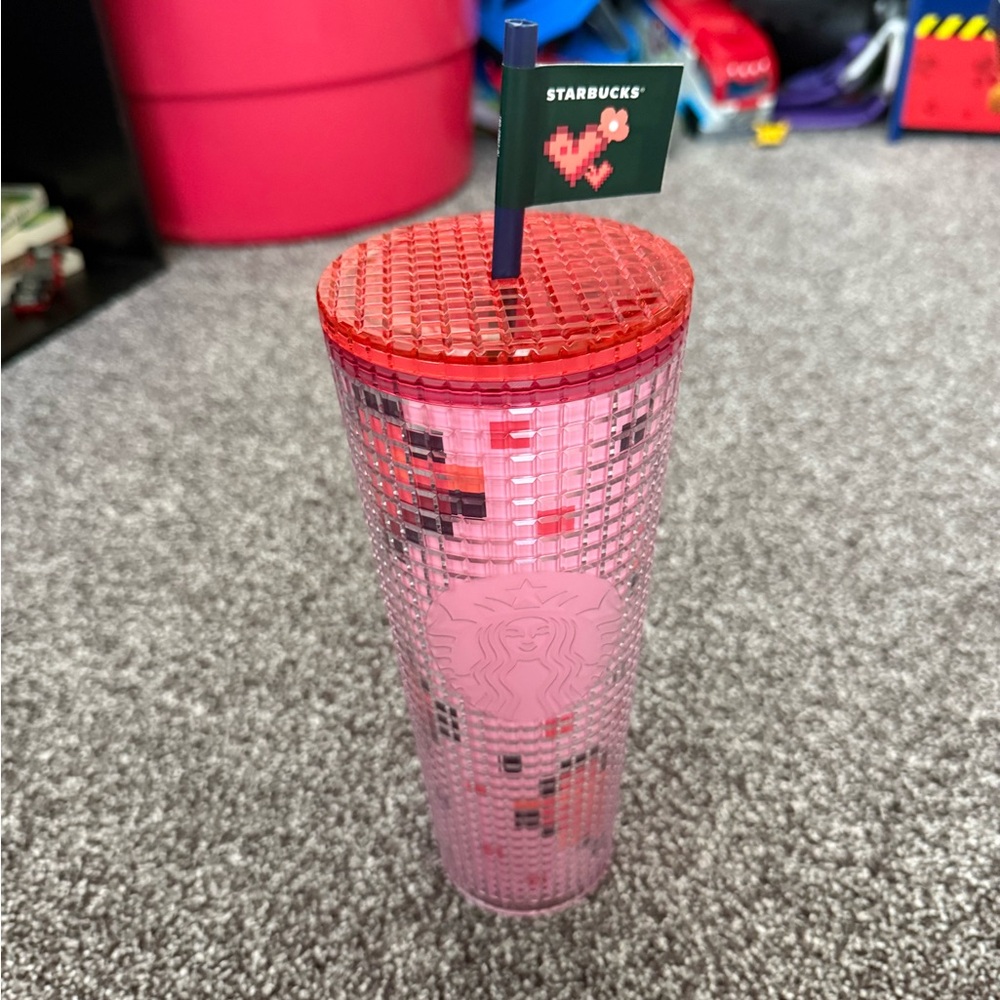 Starbucks Red and Pink Textured Tumbler valentines day